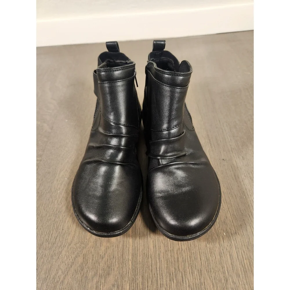 New Clark Laurieann Park Women's Ankle Boot Black Vegan Leather Zip Size 6